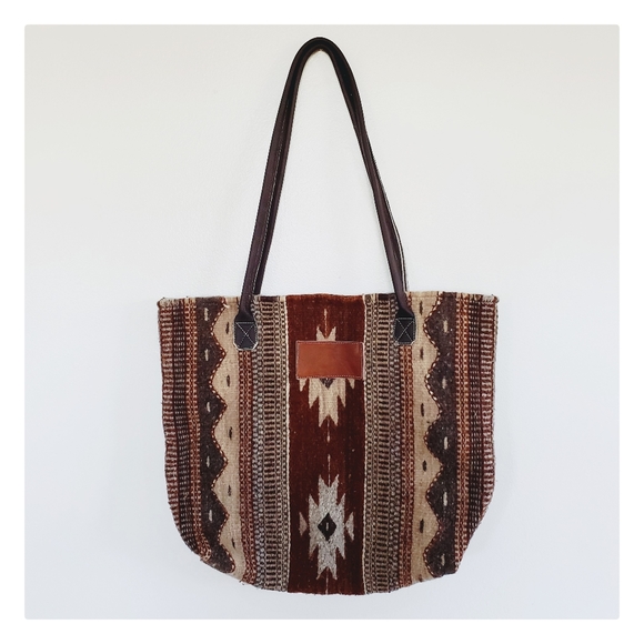 Handbags - Southwestern Boho Wool Carpet Blanket Tribal Tote